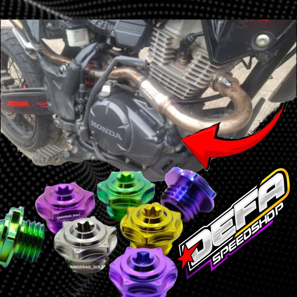 baut tutup oli mesin crf titanium