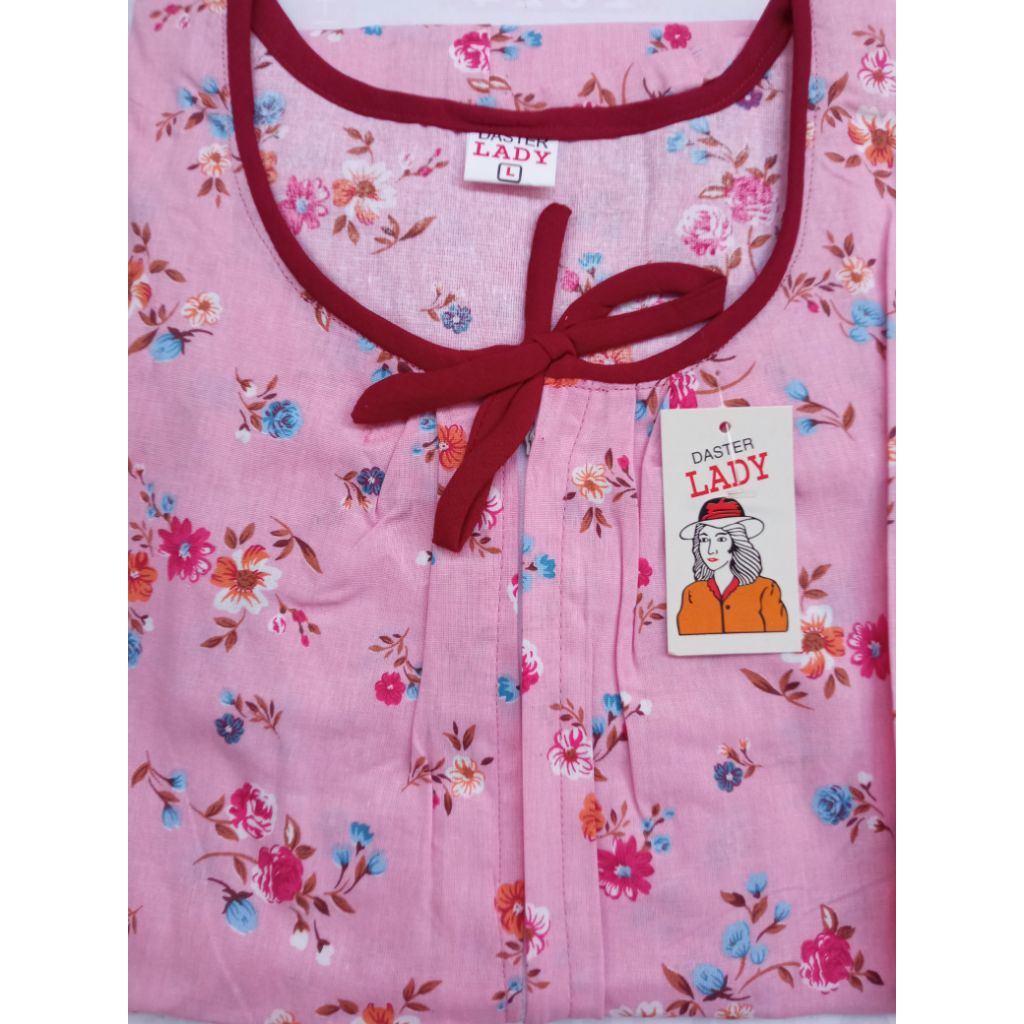 Daster Bahan Katun Jepang Lokal Lady Resleting Sleting Tebal Adem Premium Lengan Pendek Pretty Girl 