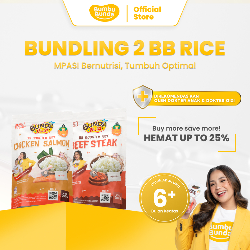 Bundling Bumbu Bunda BB Rice 200gr (2pcs) | Beras MPASI | BB Booster | MPASI 6 Bulan+ | Tanpa MSG | 