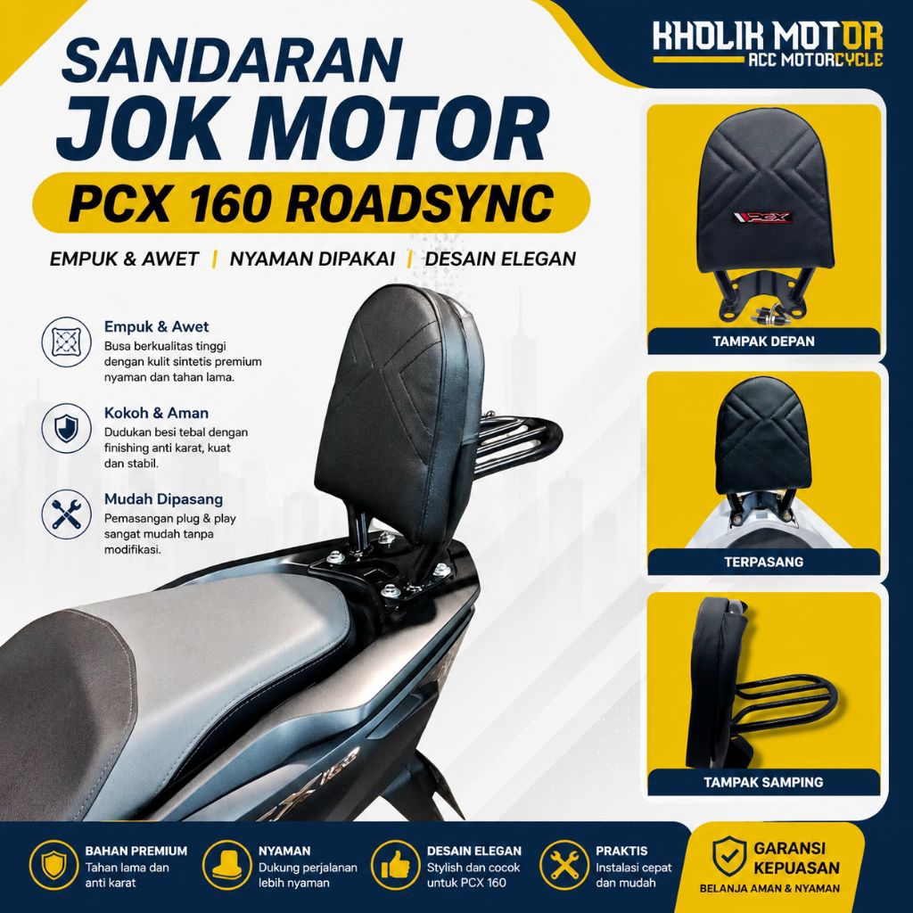 Sandaran jok belakang PCX 160 2025 Sandaran motor PCX 160 PCX 150