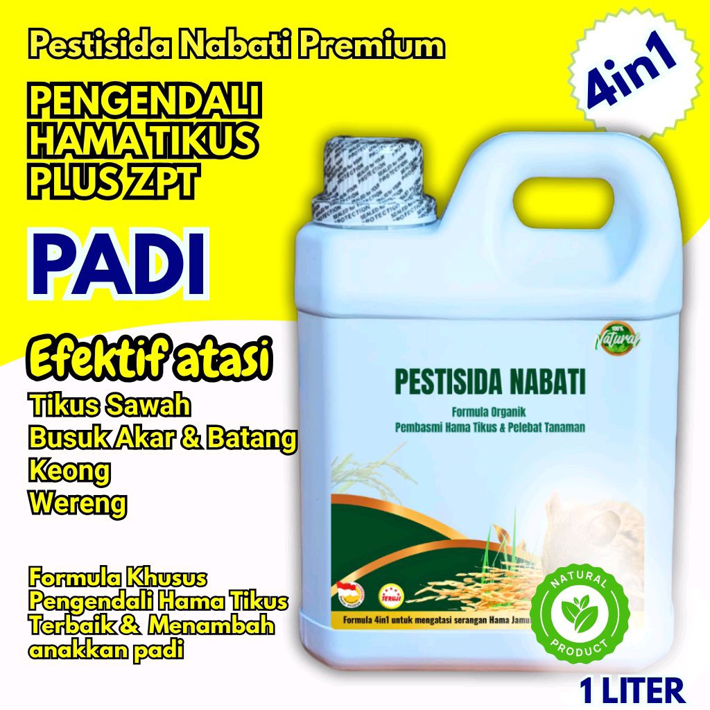 Pestisida Nabati Formula Organik 4in1-  Pengusir Pengendali Hama Tikus Sawah Ladang  1L
