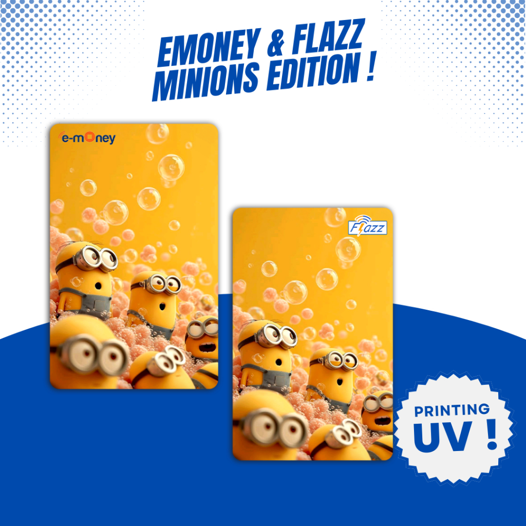 Kartu Emoney / Flazz Gen 2 Minion Edition - Custom Kartu Etoll Mandiri BCA Support NFC