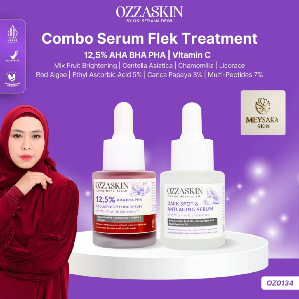 OZZASKIN  Combo Serum Flek Treatment Ozzaskin Anti Aging & Exfoliasi - Skincare by Oki Setiana Dewi