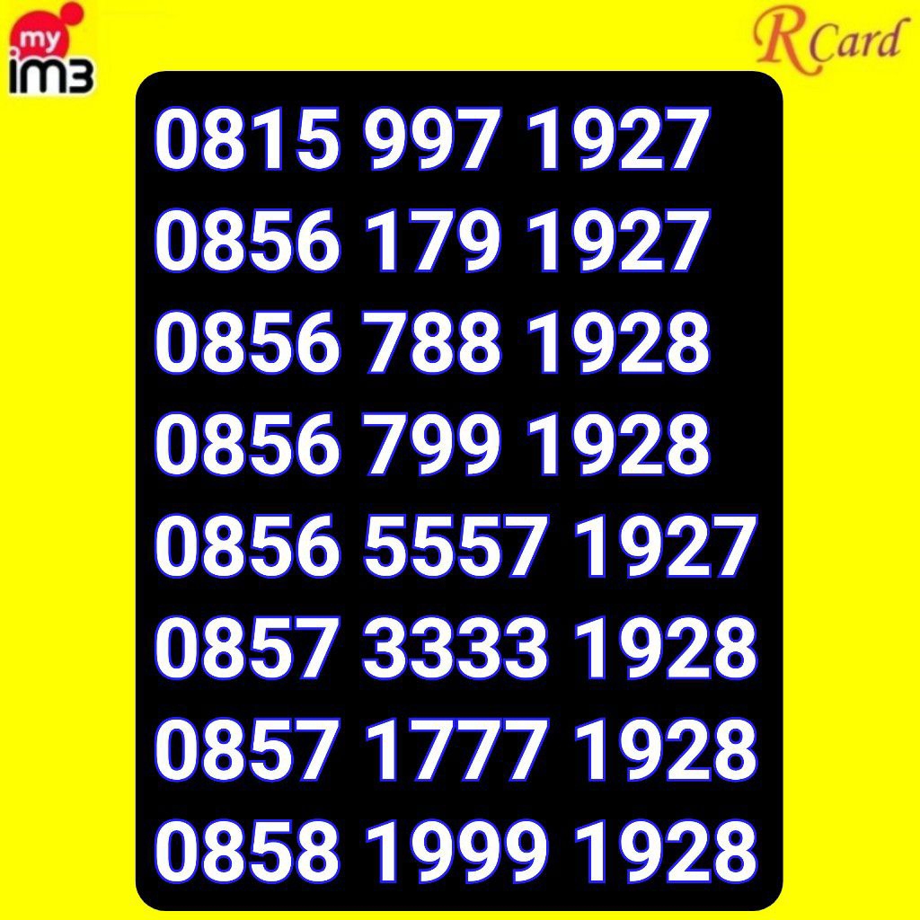 Perdana Nomor Cantik Indosat Im3 11 Digit 12 Digit Tahun Persebaya 1927 Persija 1928