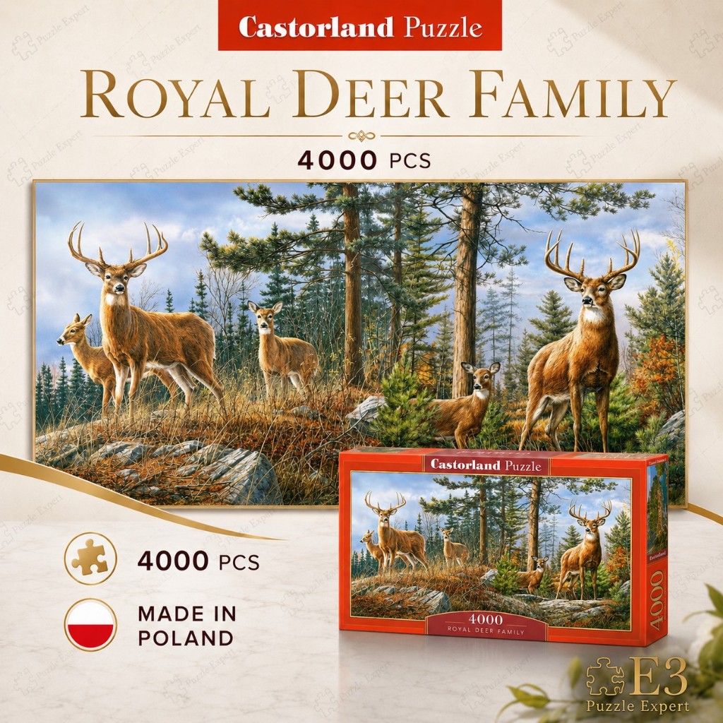 Jigsaw Puzzle: Castorland - Royal Deer Family - 4000 Piece