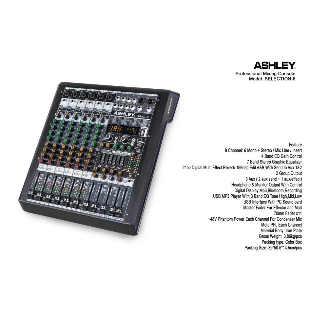 MS-Mixer Audio Ashley Selection6 / Selection 6 6CH USB - Bluetooth New