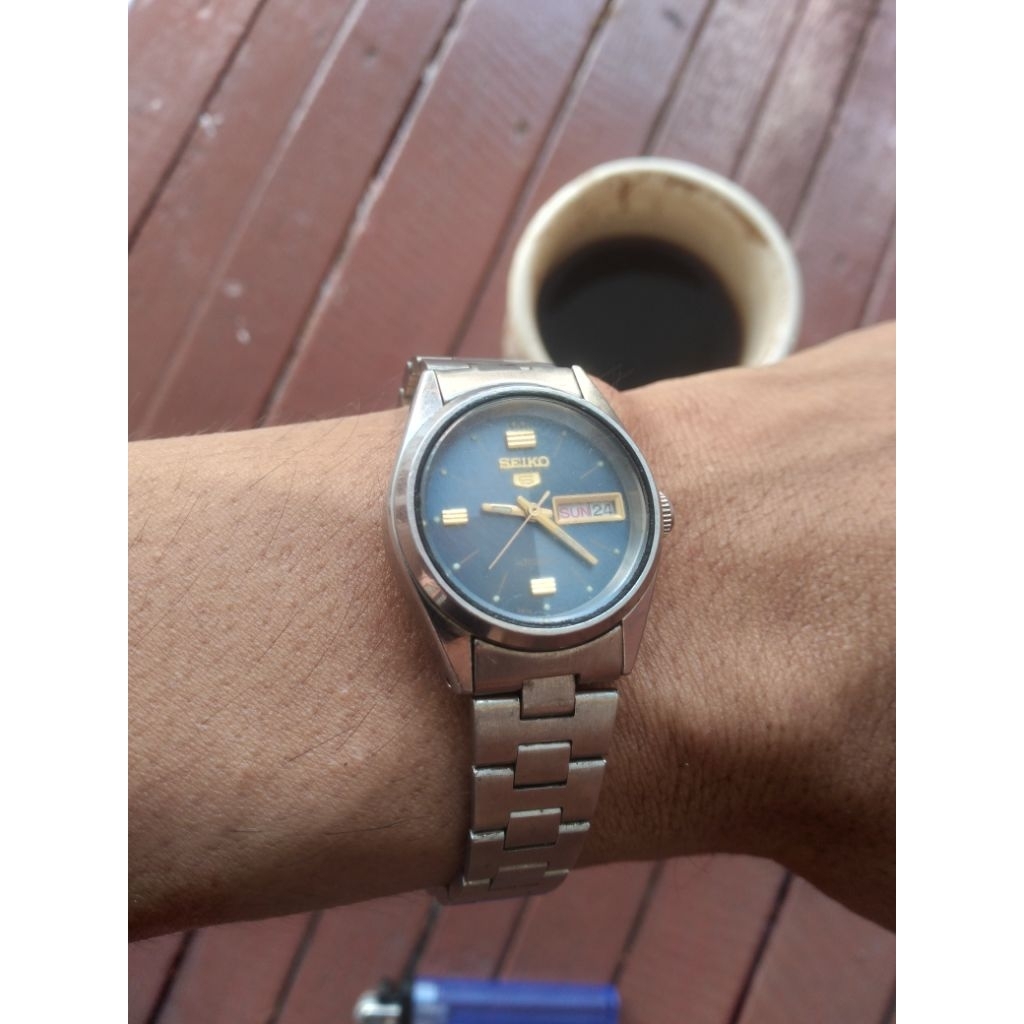 seiko 5 automatic ladies blue dial full original