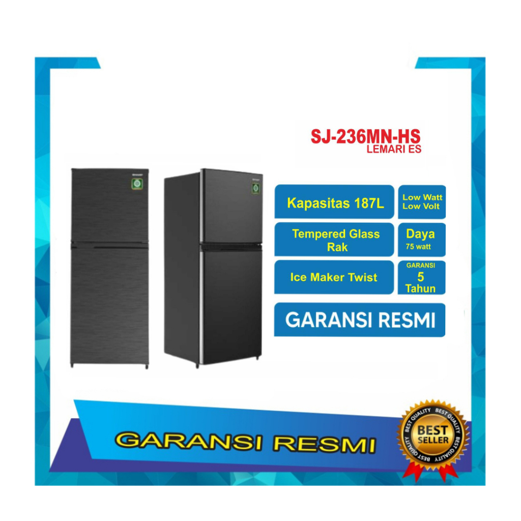 Sharp Kulkas 2 Pintu SJ-236MN-HS SJ236MNHS Kirei Series