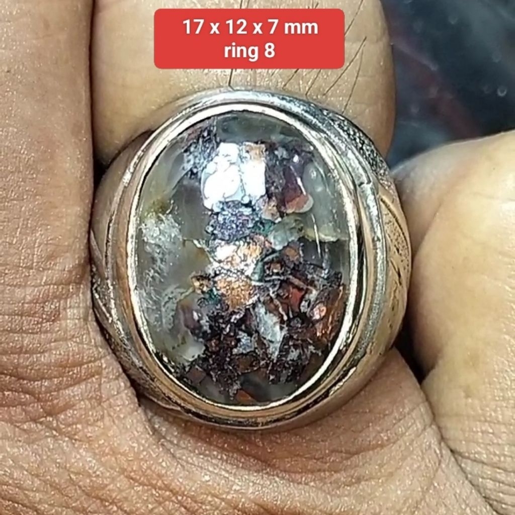 Batu akik badar tembaga lawas asli alam