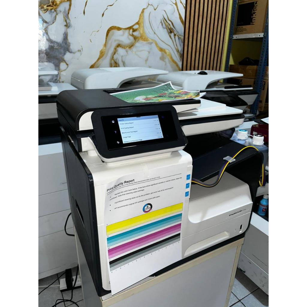 Printer HP PageWide Pro 477dw Modif Infus Chip Auto Riset Tinta Pigmen 500ml 50ppm