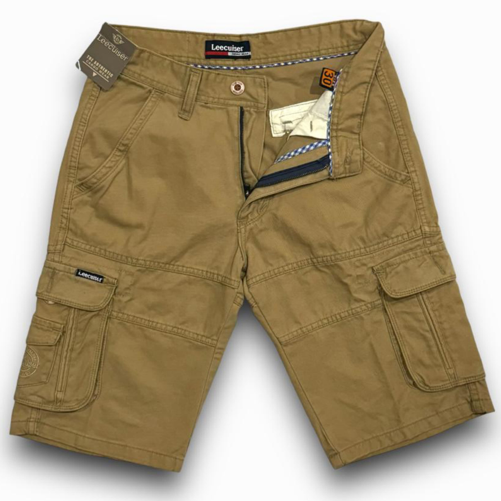 Celana Cargo Pendek Cardinal Pria LEECUISER Original//Cargo Pendek Cardinal Pria//Bahan Katun Linen
