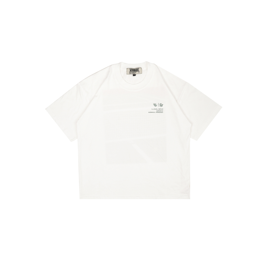 Wormhole x Casablanca Illegal Serve Boxy Cut T-shirt White