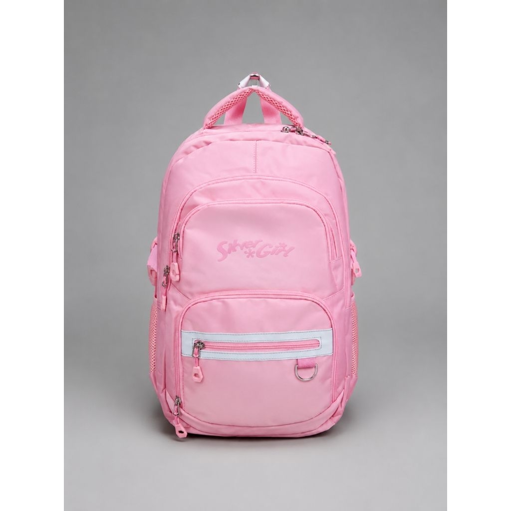 Italy Bags - Tas Ransel Sekolah Anak Perempuan Alto Pink Korean Style Waterproof Banyak Kantong