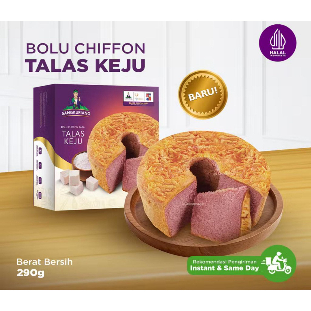 Bolu Chiffon Sangkuriang - Rasa Talas Keju - Oleh Oleh khas Bogor