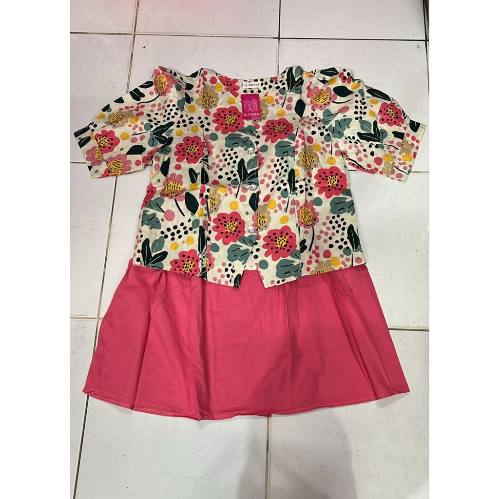 Setelan rok bunga import ELGANA