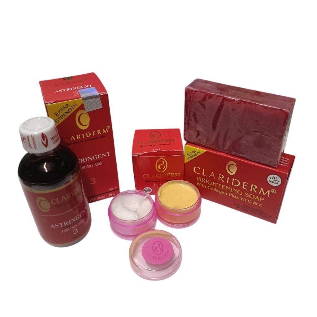 Paket Clariderm susun (cream+toner+sbn btg)