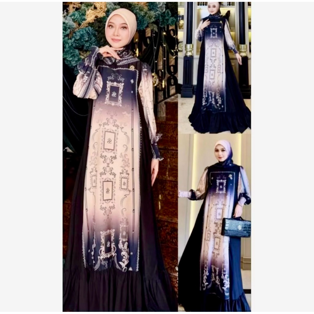 TERMURAH SHELLASAUKIA ORI GAMIS GRADIASI  Sutra Viral POLOS PUTIH SUTRA DRESS GRADIASI LEBARAN GRADI