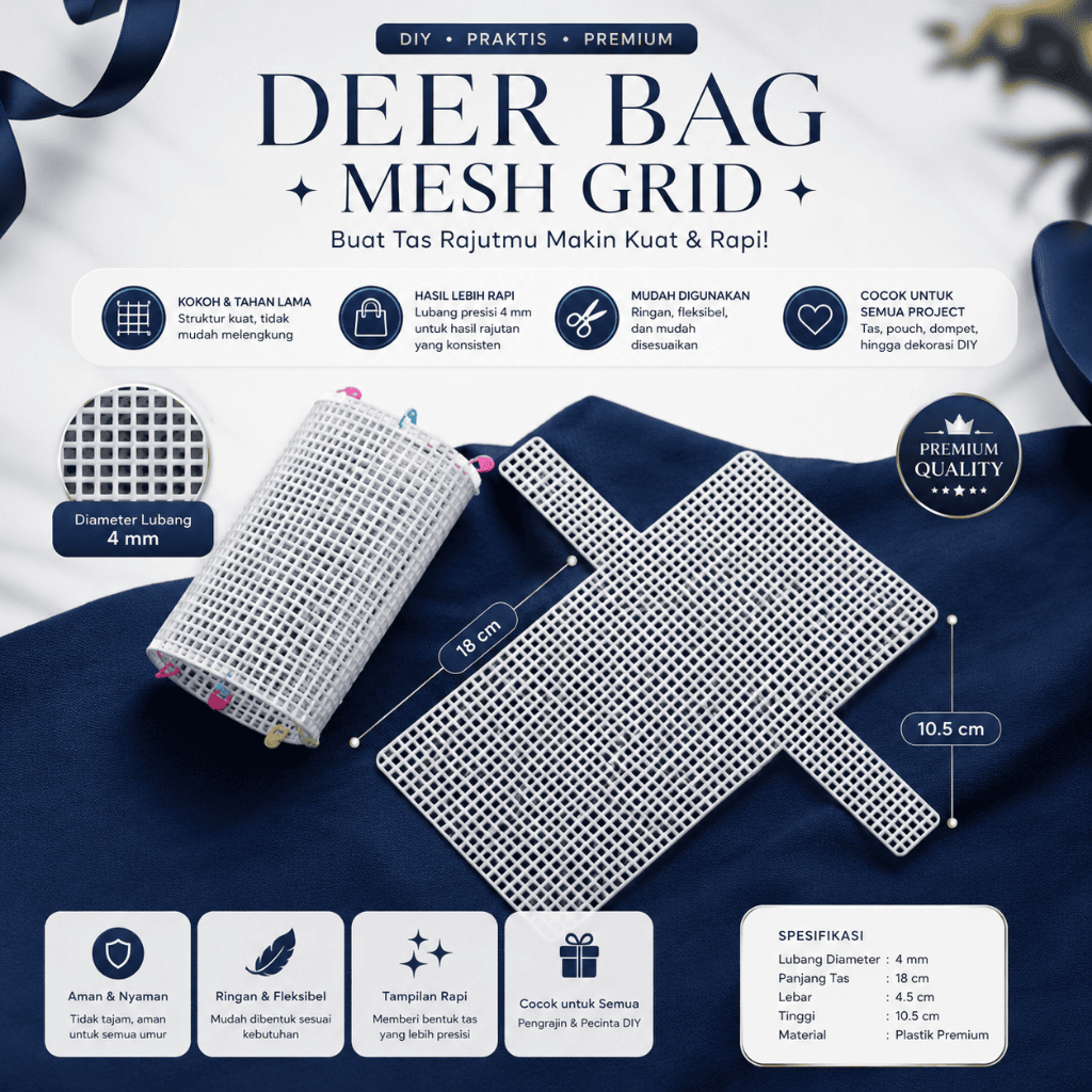 KANVAS PLASTIK TAS DIY RAJUT/ PLASTIC CANVAS CLUTCH