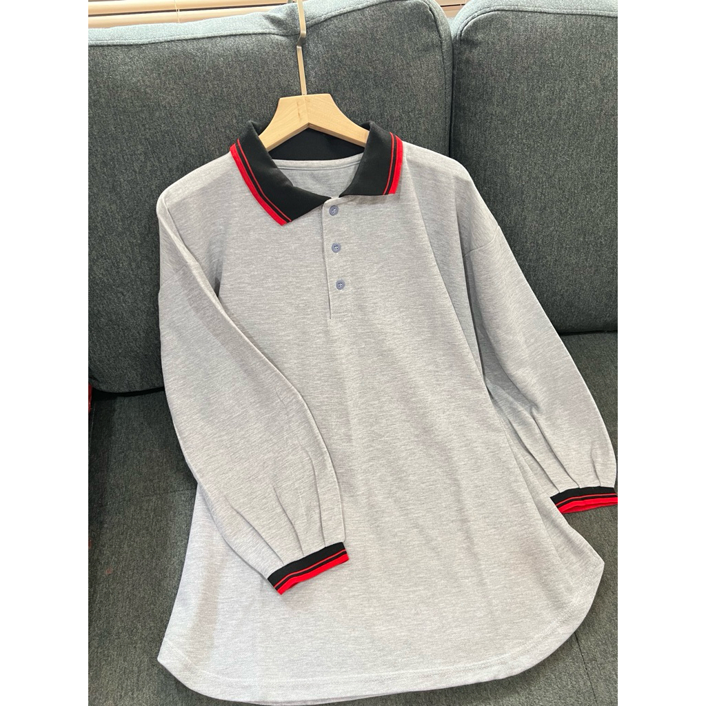 Rugby shirt longsleeve polos | Polo shirt panjang wanita all size fit to xxl