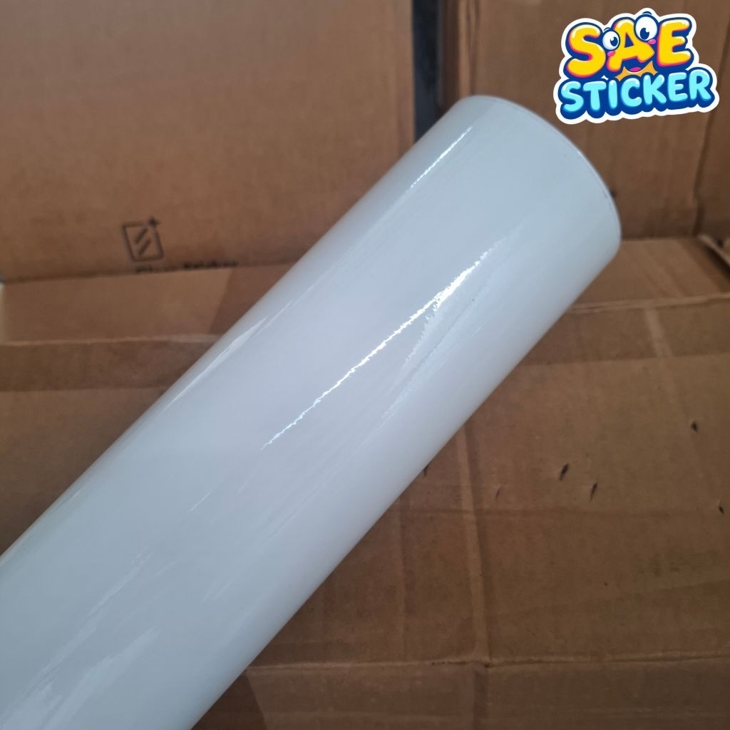 Skotlet Putih Glossy Doff Sticker Motor