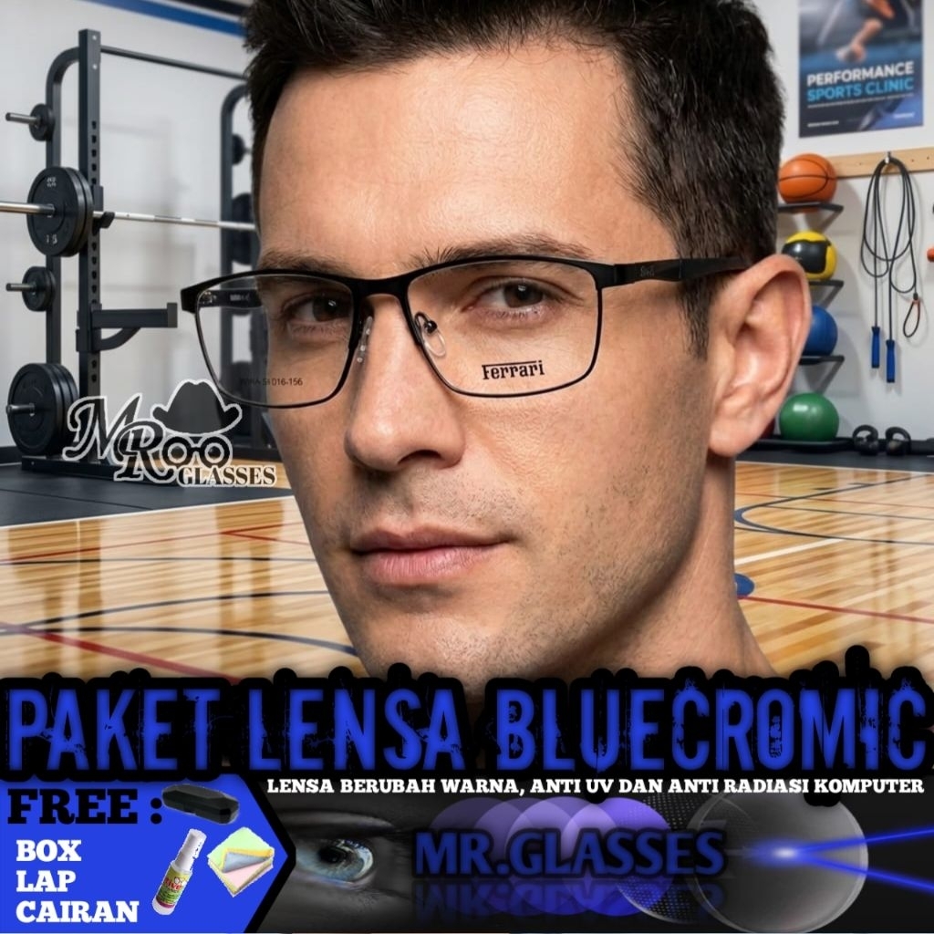 frame kacamata sporty peria | kacamata titanium | { paket frame+ lensa antiradiasi } kacamata photoc