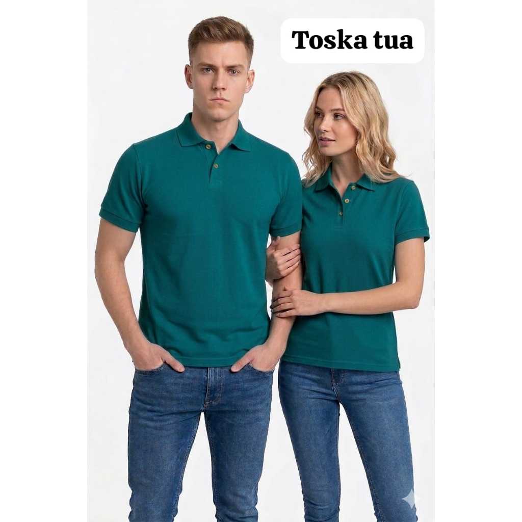 TOSCA TUA - Kaos Kerah Polos Warna Hijau tosca - Kaos Polo Polos Warna Hijau tosca - baju hijau tosc