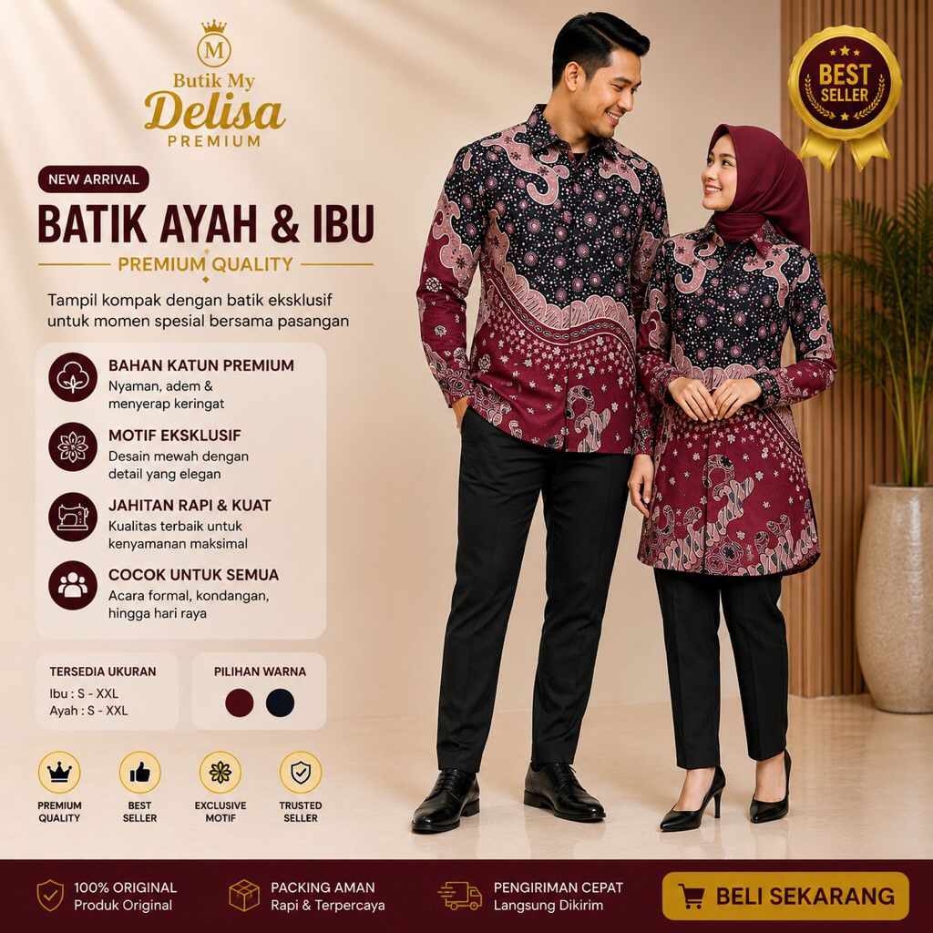 Baju Batik Coupel Sarimbit Ayah Dan Ibu Model Terbaru