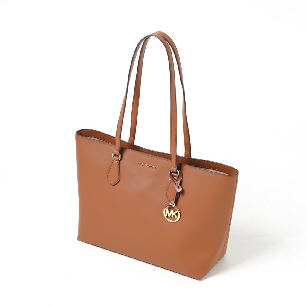 Tas MK SHEILA GHW CAMEL LEATHER TOTE BAG 100% ORIGINAL