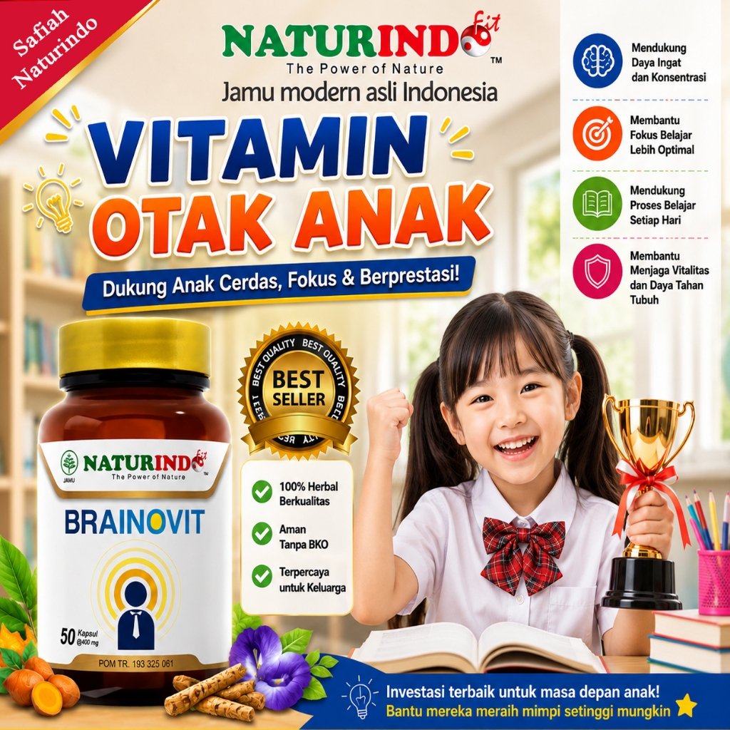 Vitamin Otak Nutrisi Otak Obat Herbal Meningkatkan Daya Ingat Otak Brainovit Naturindo