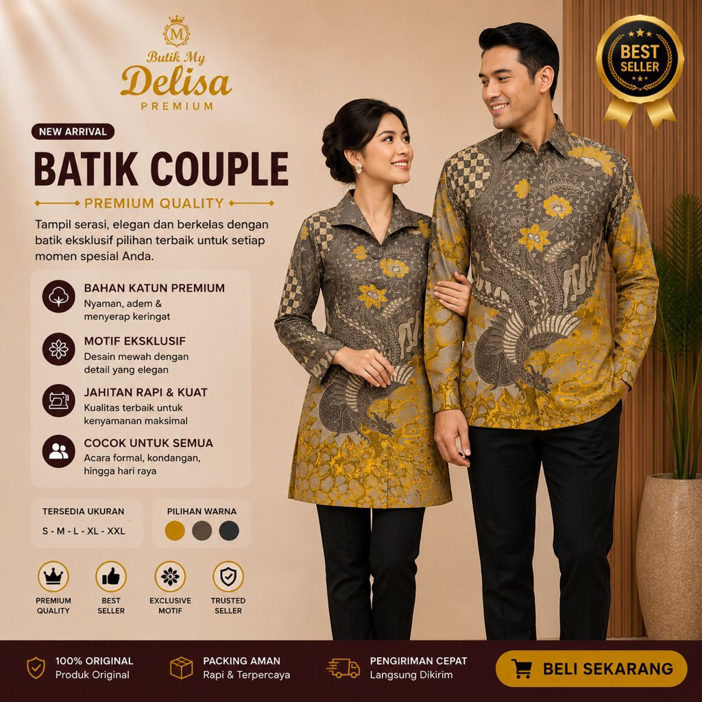 Baju Batik Couple Ayah Dan Ibu / Batik Sarimbit Seragam guru