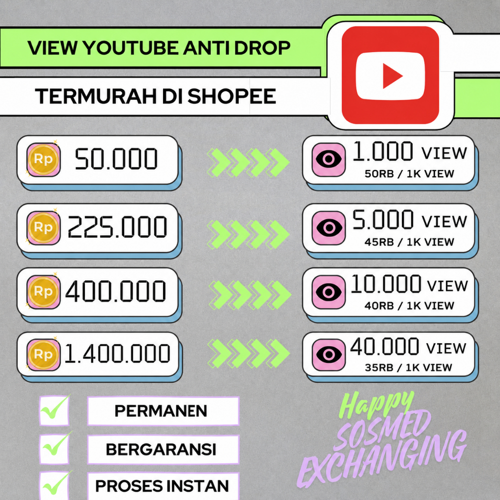 JASA TAMBAH VIEWER YOUTUBE PENONTON YT PERMANEN DAN BERGARANSI 100% REAL ANTI DROP
