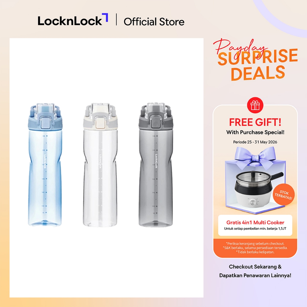 LocknLock Exclusive Botol Minum Grip Sports Bottle Tritan 700ml - ABF797