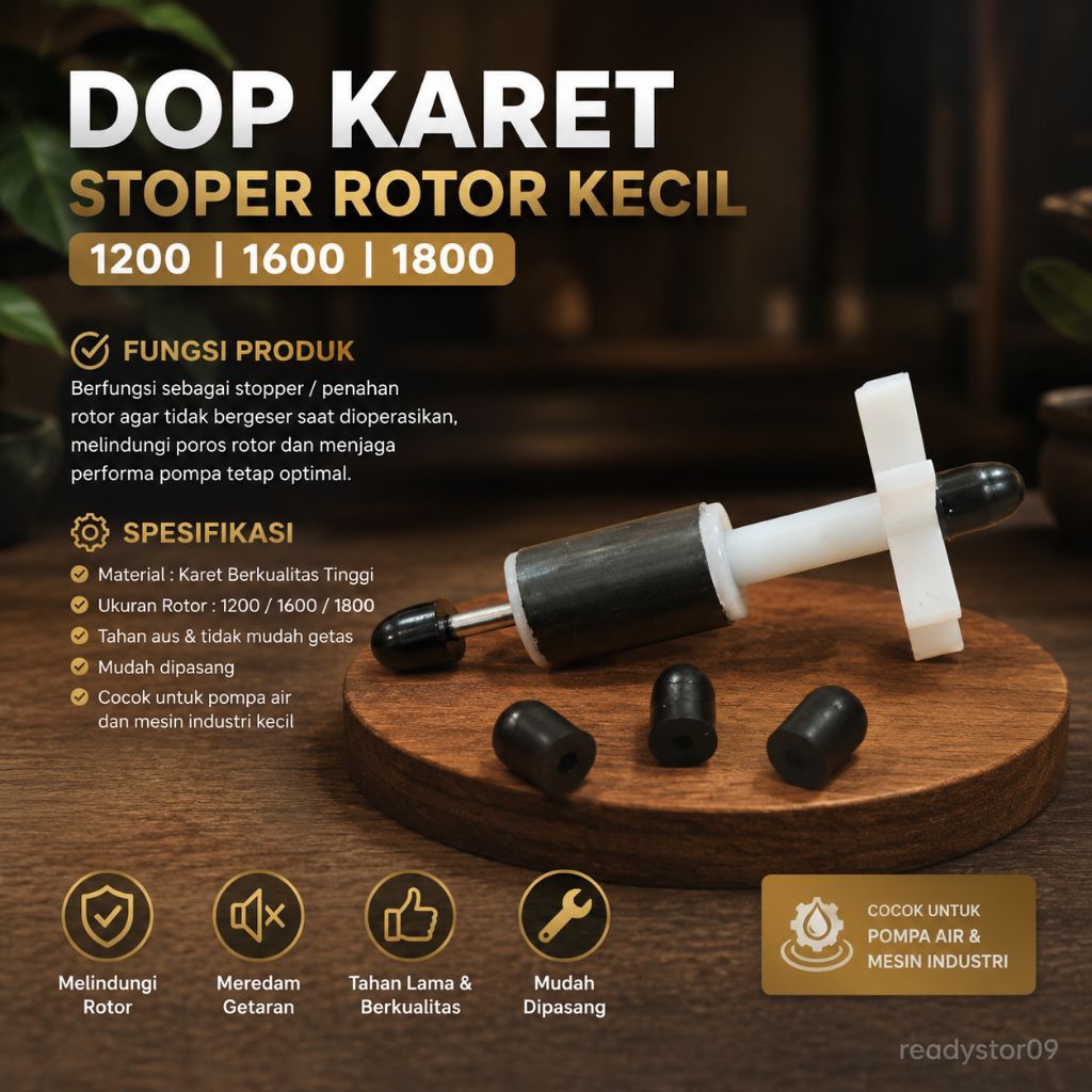 Karet Stopper Dop Tutup AS Magnet Kipas Rotor Pompa Aquarium PH 1200 1600 1800