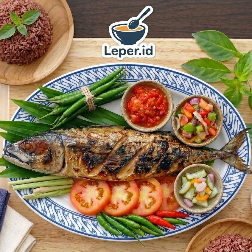 Leper ID Ikan Cakalang Bakar Rica + Dabu-dabu Makanan Sehat Khas Manado Halal