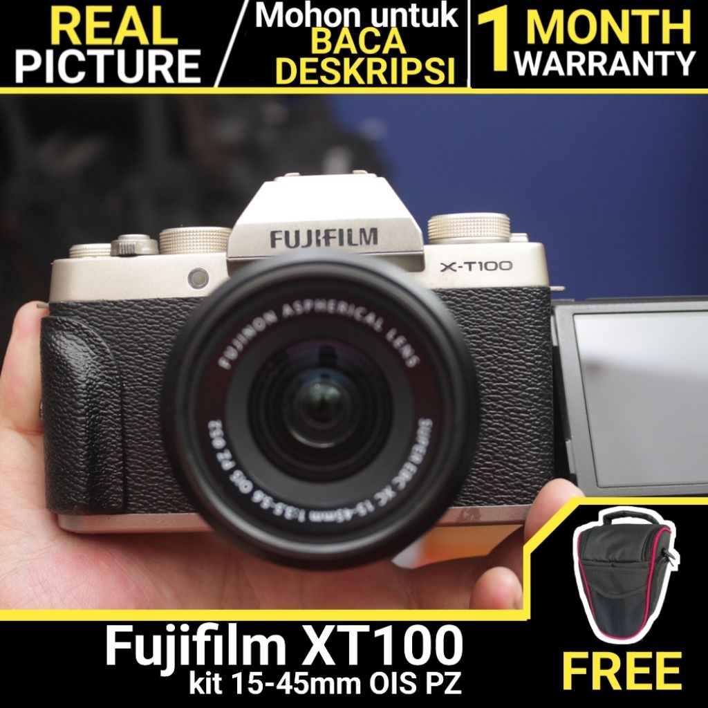 Fujifilm XT100 kit 15-45mm OIS PZ GOLD BEKAS