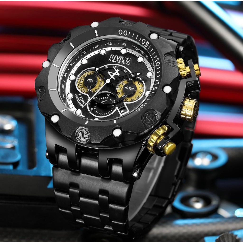 Jam Tangan Pria INVICTA 8285 Original Analog Crono Tanggal aktif Rantai stainless steel Water Resist