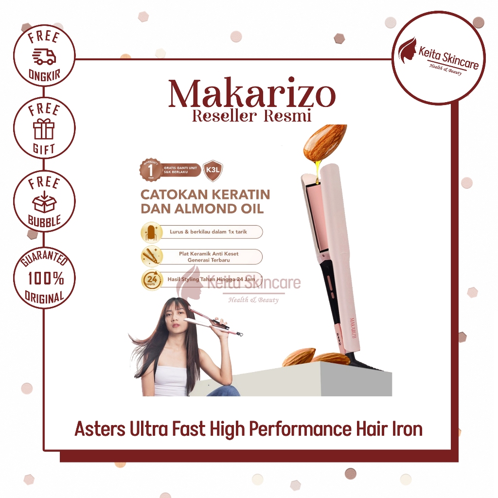 Makarizo Asters Ultra Fast High Performance Hair Iron - Catokan Keratin