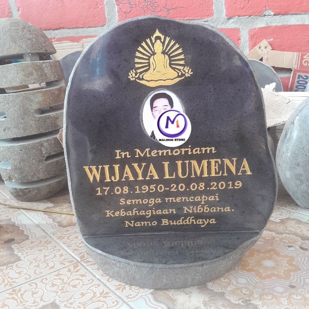 Nisan makam + foto /nisan makam batu alam/papan nama makam