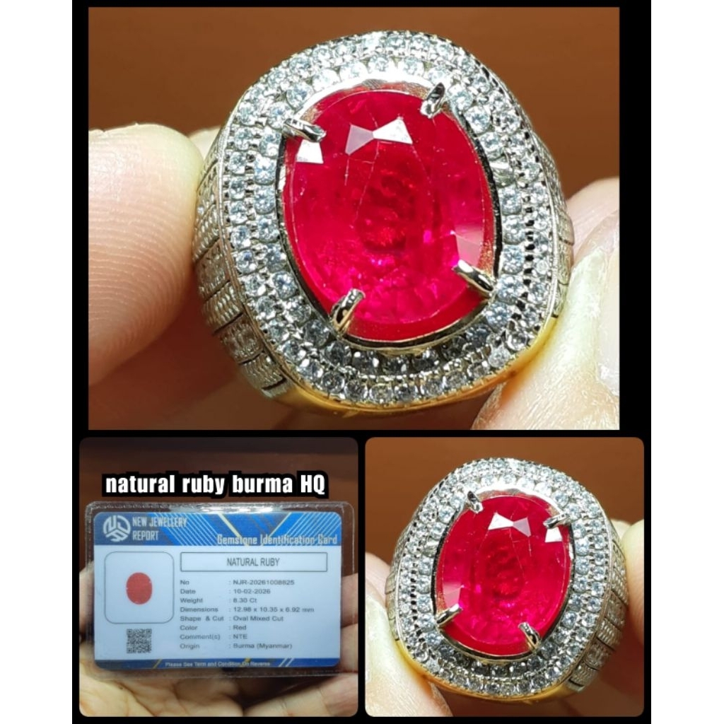 natural 100% merah Ruby delima Burma myanmar