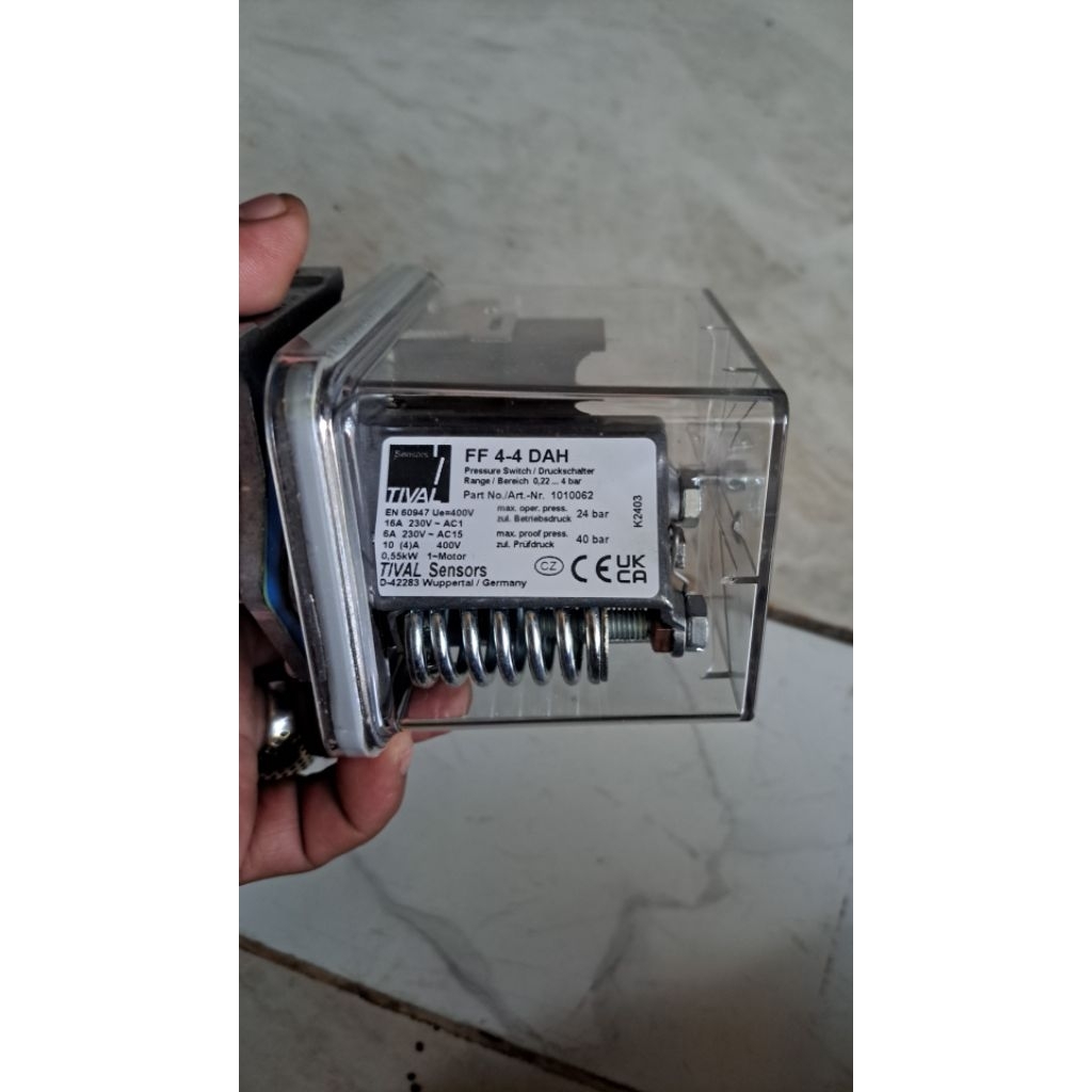 Pressure Switch merk Tival-Germany FF4-4DAH tekanan 4 bar Pressure Tival FF4-4DAH