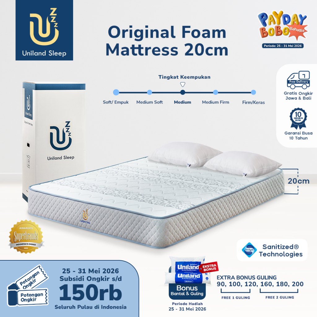 Uniland Sleep 100x200 / Single Size / Kasur Busa / Pocket Spring