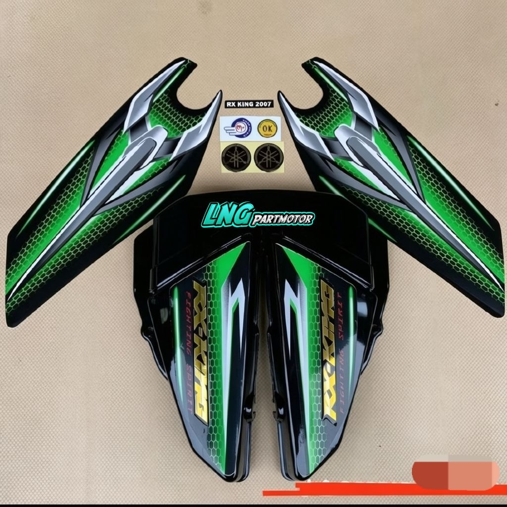 COVER BOK AKI TUTUP AKI TEPONG AKI YAMAHA RX KING PEREDAM TAHUN 2007 FULSET STRIPING CUSTOM WARNA HI