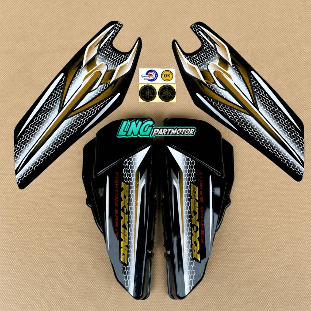 COVER BOK AKI TUTUP AKI TEPONG AKI YAMAHA RX KING PEREDAM TAHUN 2007-2008 KOMPLIT STRIPING CUSTOM WA