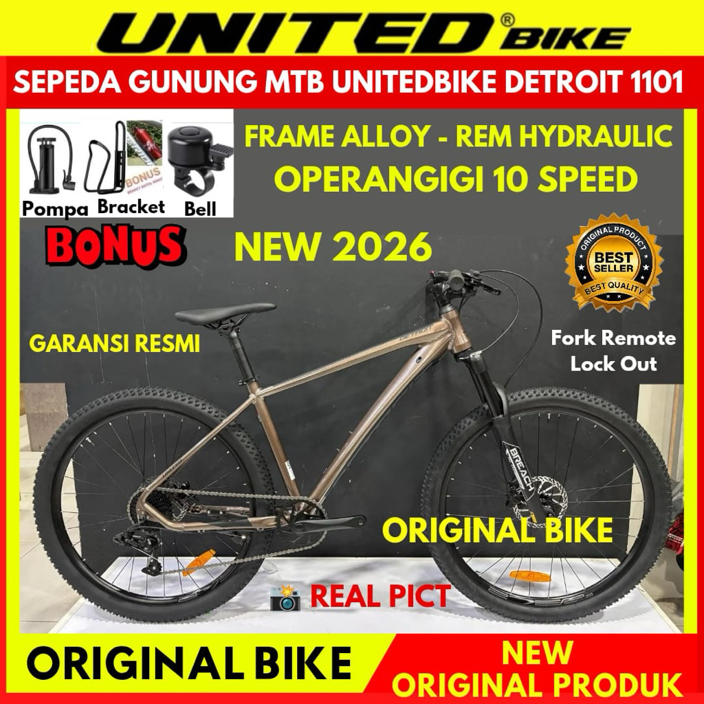 Sepeda Gunung MTB 27.5 MTB UNITED DETROIT 2.1 Frame Alloy Rem Hidrolik New