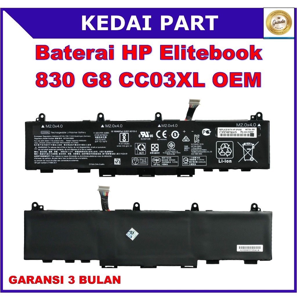 Baterai HP ZBook Firefly 14 G7 G8 Probook 635 Aero G7 G8 CC03XL
