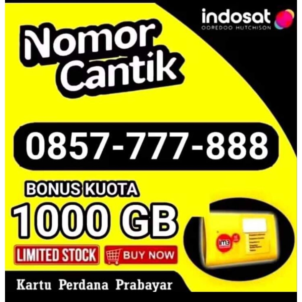 PROMO TERBATAS kartu perdana Indosat im3 nomor cantik bonus Kouta internet 1000 GB bisa di gunakan d