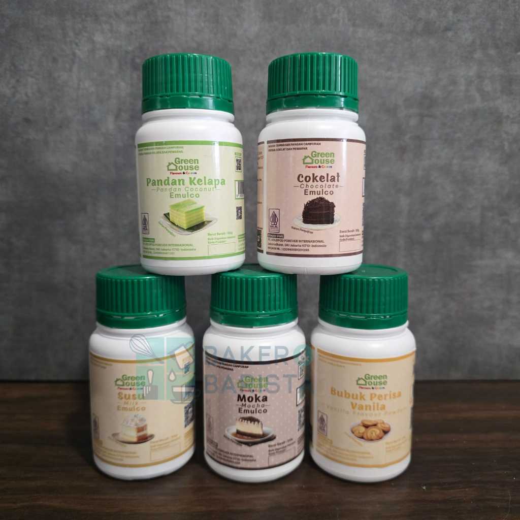 Green House Pasta Pandan / Coklat / susu / Moka / Vanila Vanilla emulco 100gr baking flavouring peri