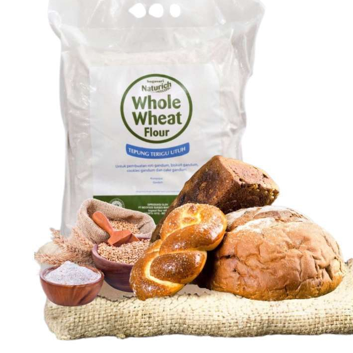 Naturich Tepung Gandum Utuh Whole Wheat Flour (WWF) Untuk Pembuatan Roti Gandum Biskuit Gandum Lainn