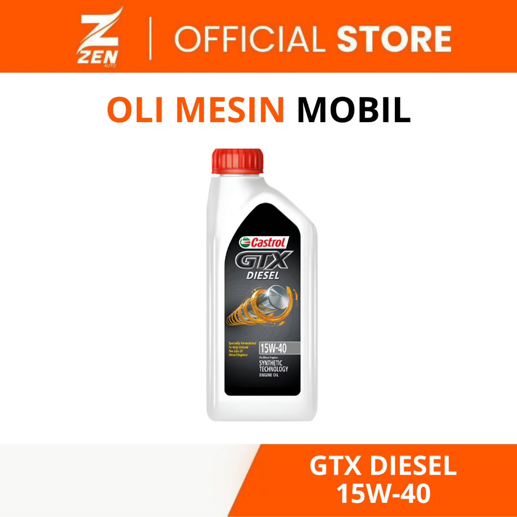 Zen Auto | Oli Mesin Mobil Diesel Oli Castrol GTX Diesel 15W-40, 1L | Terjamin Original Castrol