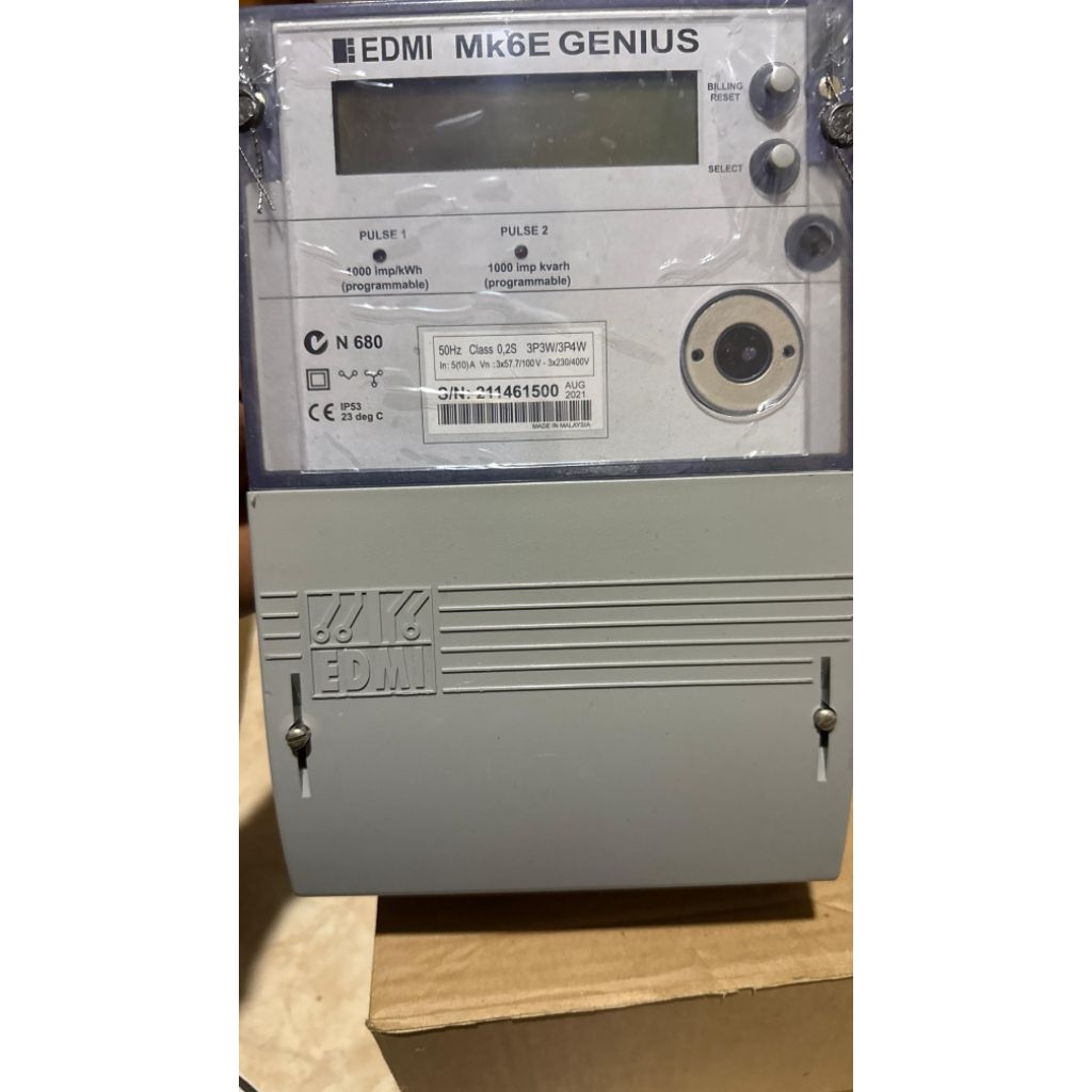 KWH METER DIGITAL 3 PHASE EDMI MK6E GENIUS CLASS 0.2S 5(10)A + TERA METROLOGI (SERTIFIKAT)